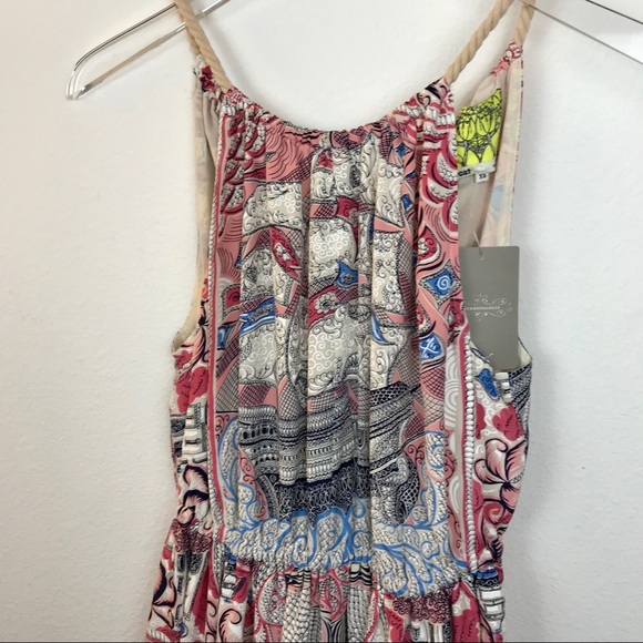 Anthropologie Sleeveless pink/blue silk dress XS - Picture 3 of 8